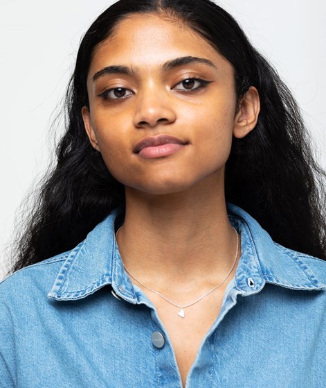 KAUF DICH GLÜCKLICH Herzanhänger Kette Silber