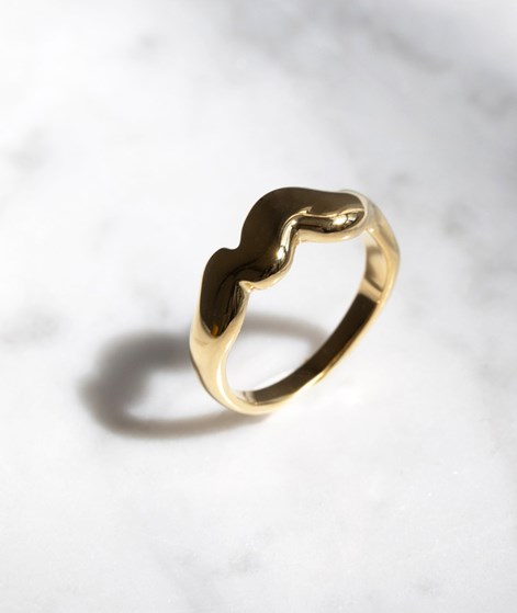 KAUF DICH GLÜCKLICH Ring Breit Gold