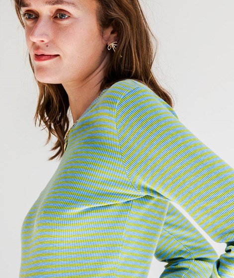 KAUF DICH GLÜCKLICH Longsleeve Blau Grün gestreift