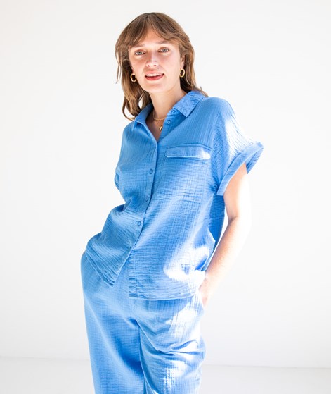 VILA VIlania S/S Bluse Blau