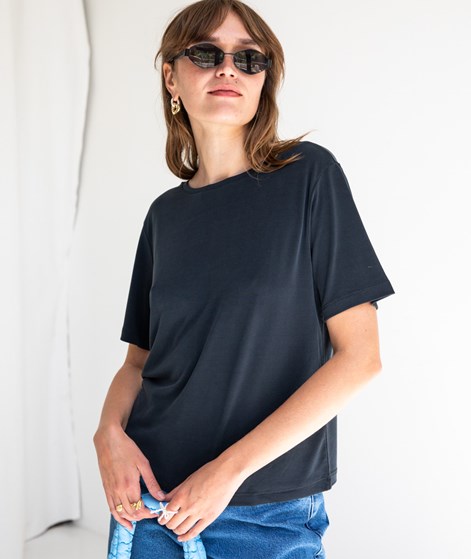 KAUF DICH GLÜCKLICH T-Shirt Rückenausschnitt Schwarz aus Modal (TENCEL&trade;)