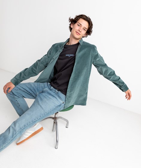 KAUF DICH GLÜCKLICH Hemd Dunkel Mint aus Bio-Baumwolle