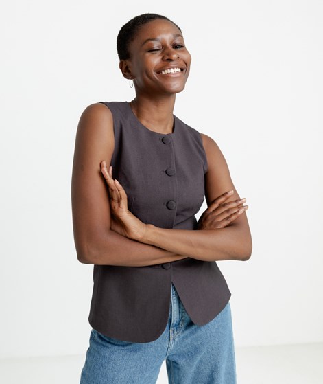 VILA VIAmoi Weste Dunkelgrau