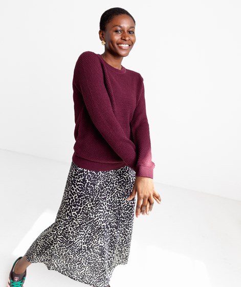 VILA VIDalo O-Neck Pullover Dunkelrot