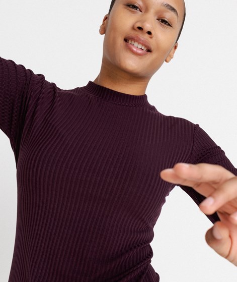 JAN N JUNE Nina Rib T-Shirt Dunkelrot