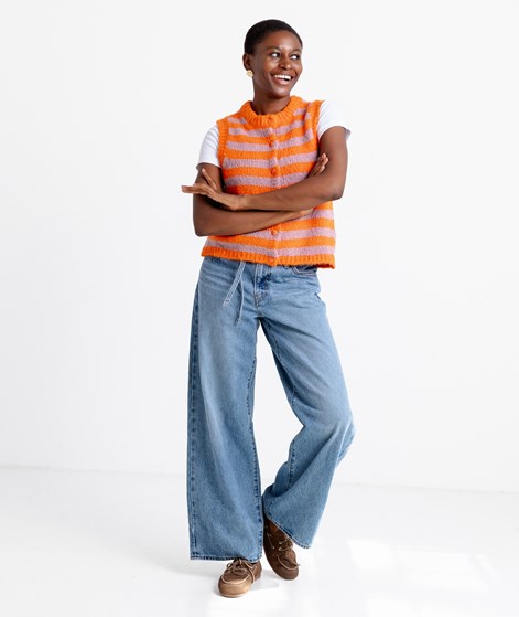 KAUF DICH GLÜCKLICH Weste Orange Flieder gestreift