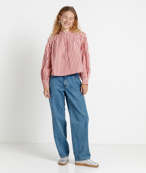 FRNCH PARIS Choupette Bluse Rot Creme gestreift