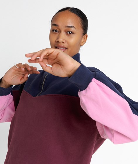 KAUF DICH GLÜCKLICH Sweater Blau Rosa Bordeaux