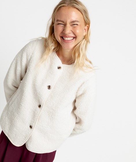 VILA VIAda Teddy Jacke Cremeweiß