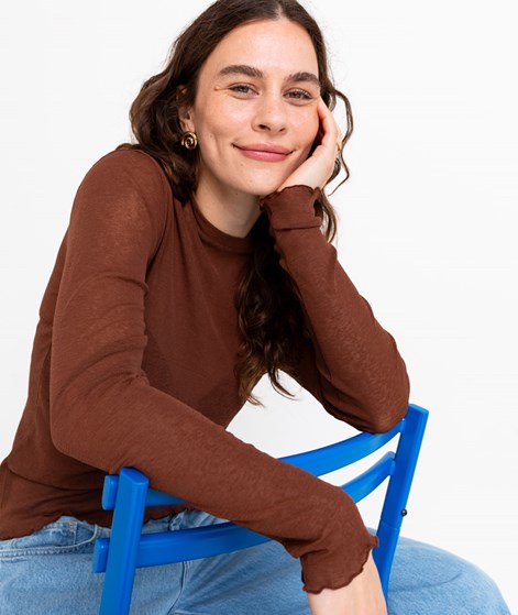 KAUF DICH GLÜCKLICH Longsleeve Braun aus recyceltem Polyester