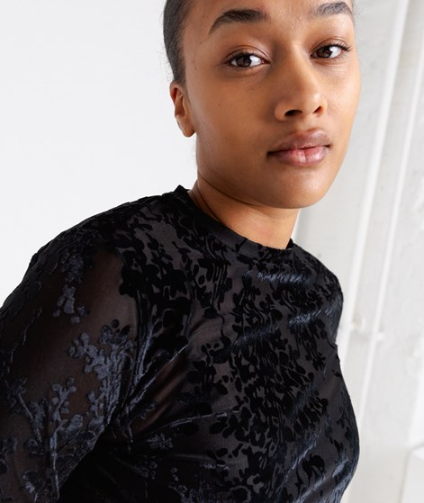 KAUF DICH GLÜCKLICH Longsleeve Blumen Schwarz