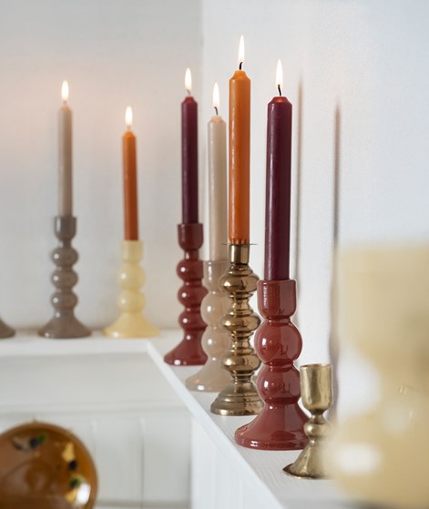 MADAM STOLTZ Glas Kerzenhalter Gelb