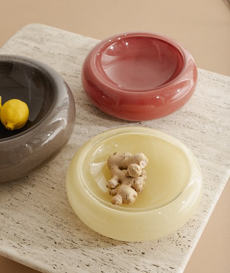 MADAM STOLTZ Glas Schale Gelb