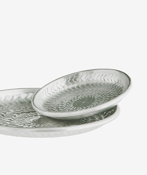 MADAM STOLTZ (2er-Set) Aluminium Tablett Silber