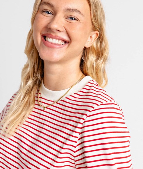 DARIADÉH Rana Striped Longsleeve Creme Rot