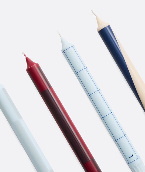 HAY Pattern (4er-Set) Kerze mehrfarbig Blau