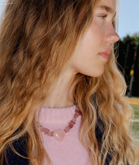 KAUF DICH GLÜCKLICH Kette Rosenquarz Rosa