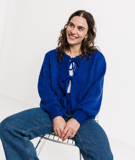 KAUF DICH GLÜCKLICH Schnür Cardigan Königsblau