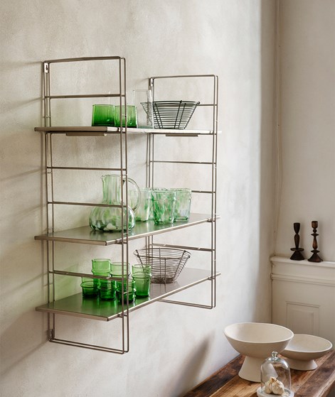 MADAM STOLTZ Eisen Wandregal (76x24x82cm) Silber