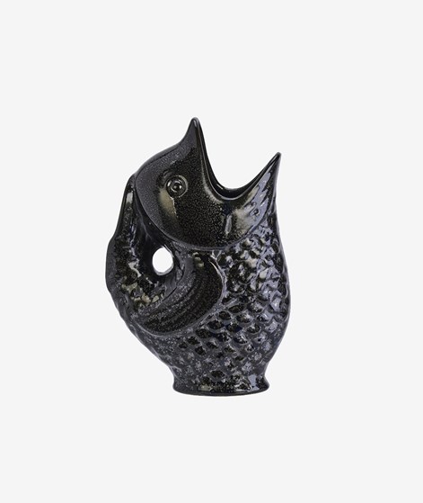 MADAM STOLTZ Steingut Vase  Schwarz