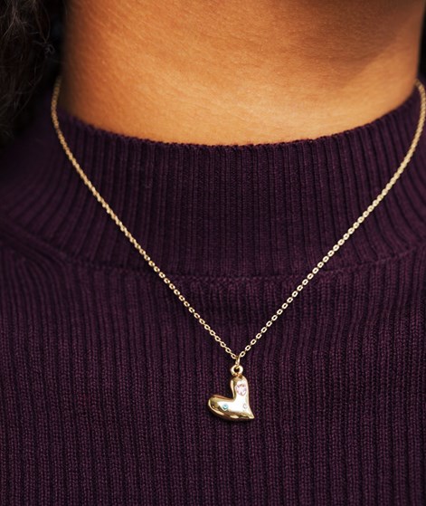 EBBA Kette Gold Herz Glitzersteine