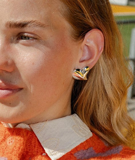 EBBA Ohrringe Gebogenes Herz Silber