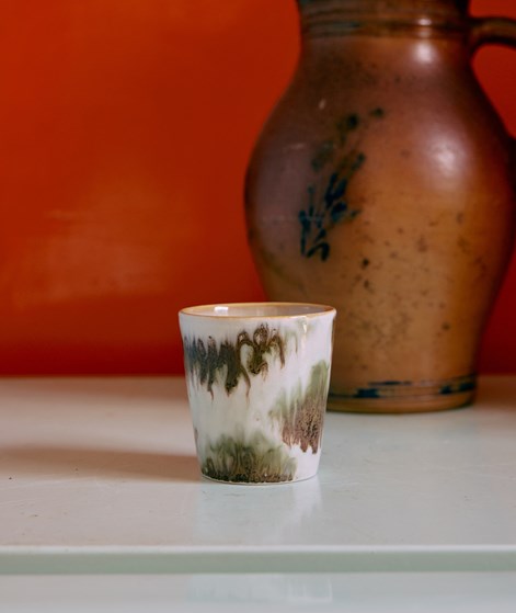 HKLIVING 70s Ceramics: Coffee Becher Grün Braun