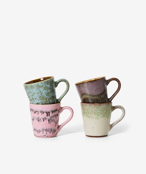 HKLIVING 70s Ceramics: Espresso Tassen (4er-Set)