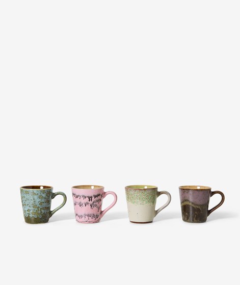 HKLIVING 70s Ceramics: Espresso Tassen (4er-Set)