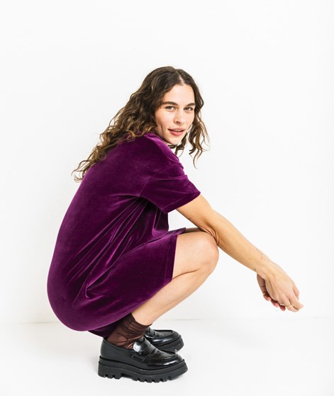 KAUF DICH GLÜCKLICH Samt Kleid Lila