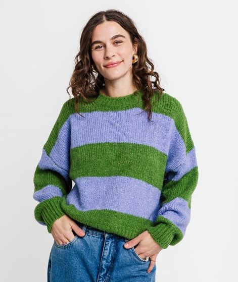 KAUF DICH GLÜCKLICH Pullover Blau Grün Streifen