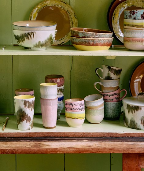 HKLIVING 70s Ceramics: Café Becher Rosa