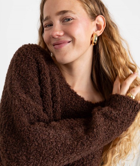 KAUF DICH GLÜCKLICH Teddy Pullover Braun