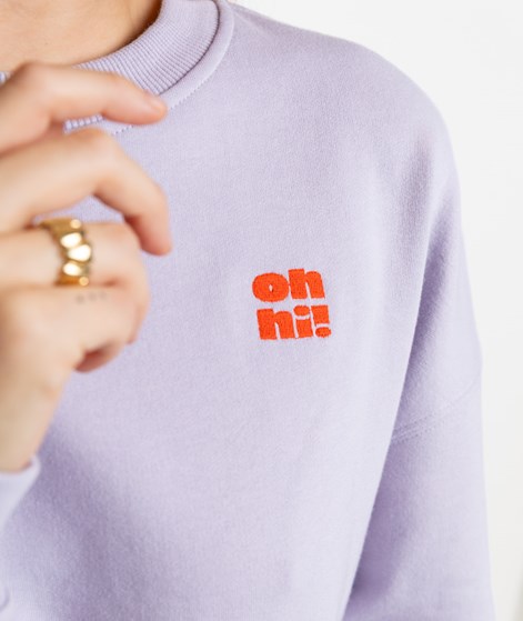 KAUF DICH GLÜCKLICH Sweater Oh Hi Lavendel aus Bio-Baumwolle