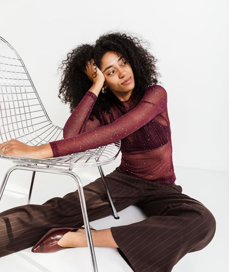 VILA VITurno Longsleeve Rot Glitzer