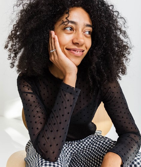 KAUF DICH GLÜCKLICH Longsleeve Punkte Schwarz