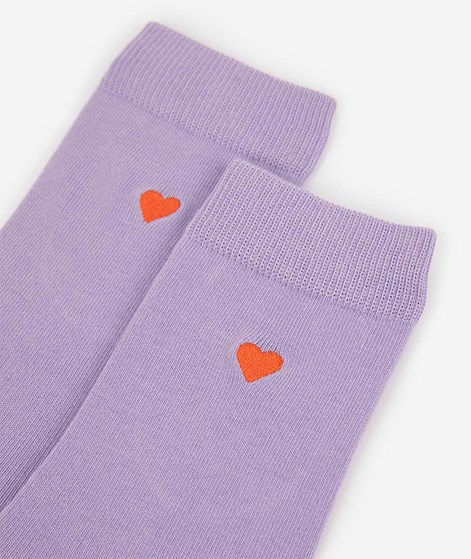 KAUF DICH GLÜCKLICH Socken Lila Herz aus Bio-Baumwolle