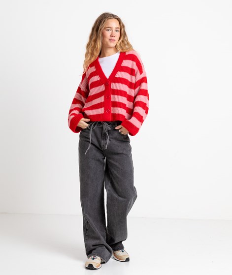 KAUF DICH GLÜCKLICH Cardigan gestreift Rosa Rot