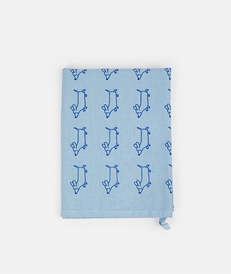 KAUF DICH GLÜCKLICH Küchentuch Dackel Blau aus Bio-Baumwolle