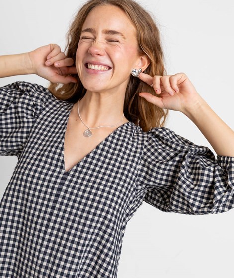 KAUF DICH GLÜCKLICH Kleid Schwarz Weiß Kariert