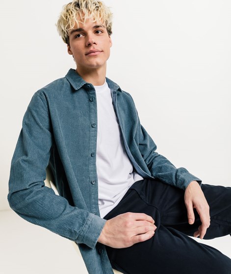 KAUF DICH GLÜCKLICH Cordhemd blau