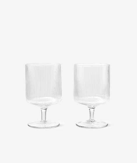 FERM LIVING Ripple Weinglas 2-er Set (Ø 7,5) farblos