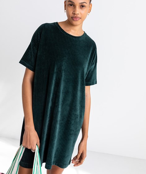 KAUF DICH GLÜCKLICH Samtkleid Dunkelgrün
